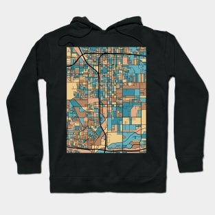 San Bernardino Map Pattern in Mid Century Pastel Hoodie